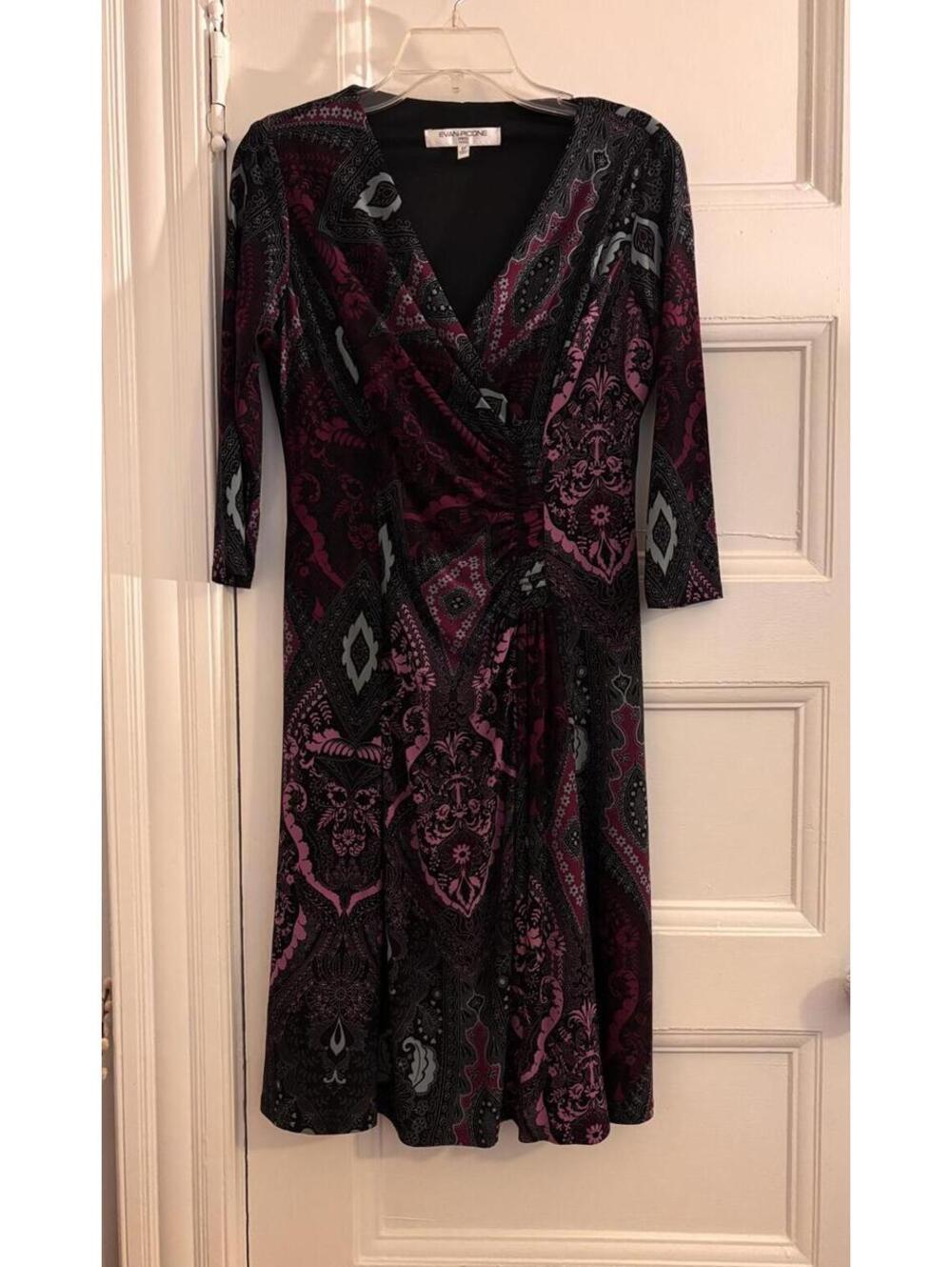 Evan-Picone Petite Printed Wrap-Style Dress – Size 12P